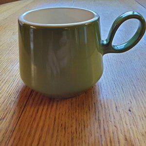 Pier 1 Imports Green Mug - Retro/Vintage Look - Offset Handle (10oz)